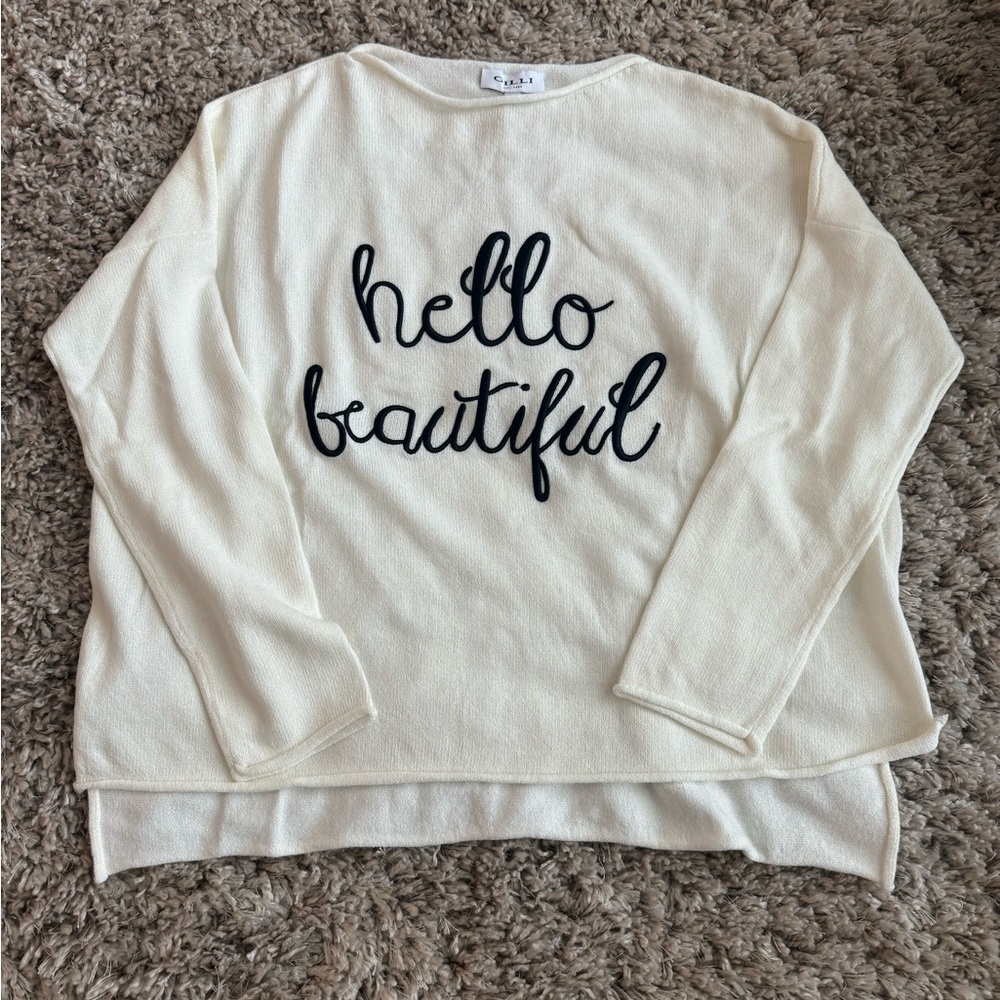 Hello Beautiful sweater. Size medium by Gilli.